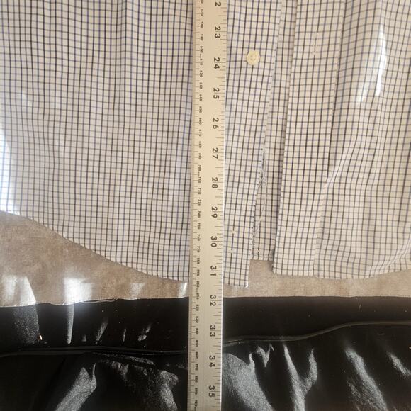 LL Bean Shirt Mens Size L White Black Blue Plaid Button Up Long Sleeve Casual - Picture 4 of 6